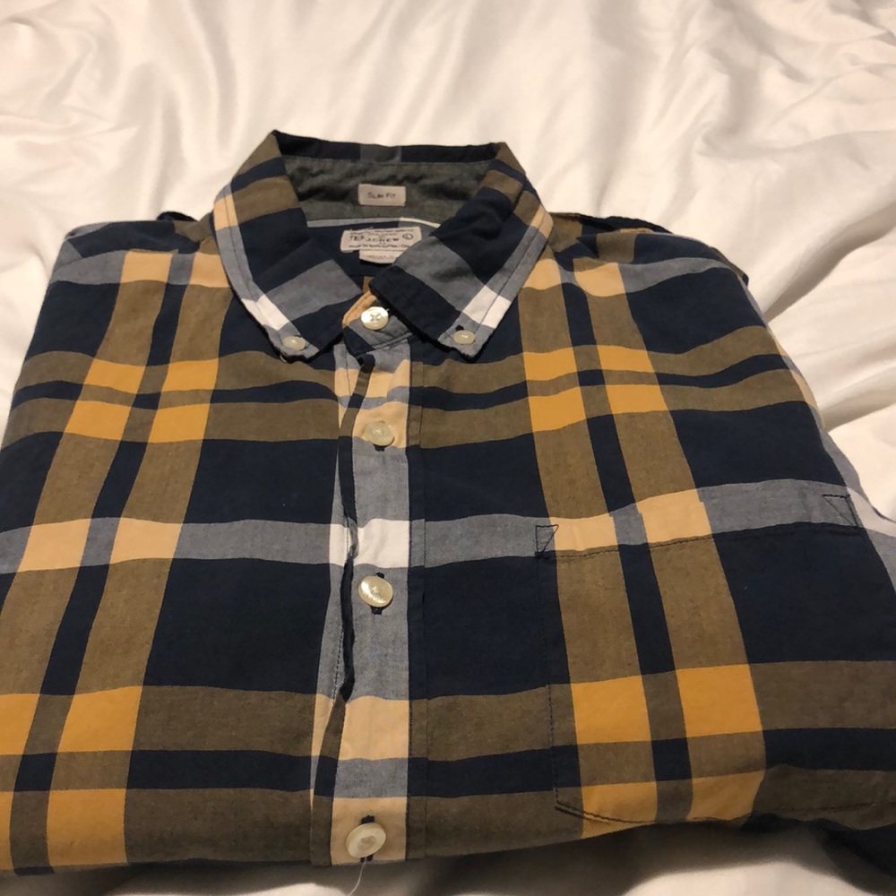 J crew plaid shirt.